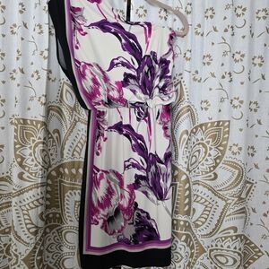 New York & Company Floral Dress with Purple and Pink Accents